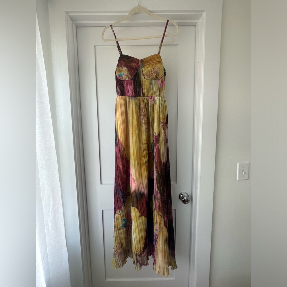 Kiara Multicolored Ikat Print Maxi Dress